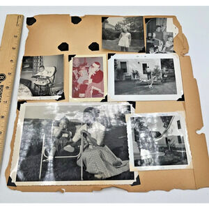 Vintage Black & White Photos Scrapbook Pages Super Cute baby & kid photo Santa